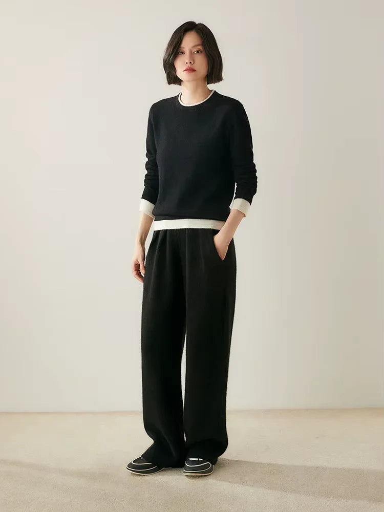 LanlyCashmere Women's Crew Neck Cashmere Sweater 