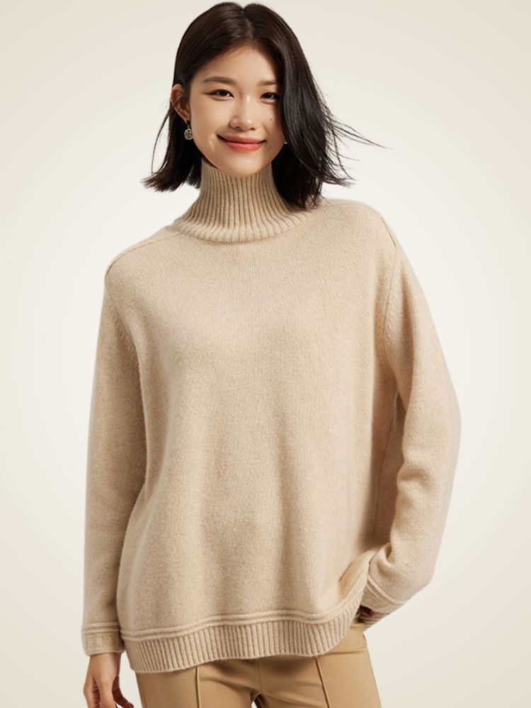 LanlyCashmere Women's Essential Cashmere Turtleneck Sweater