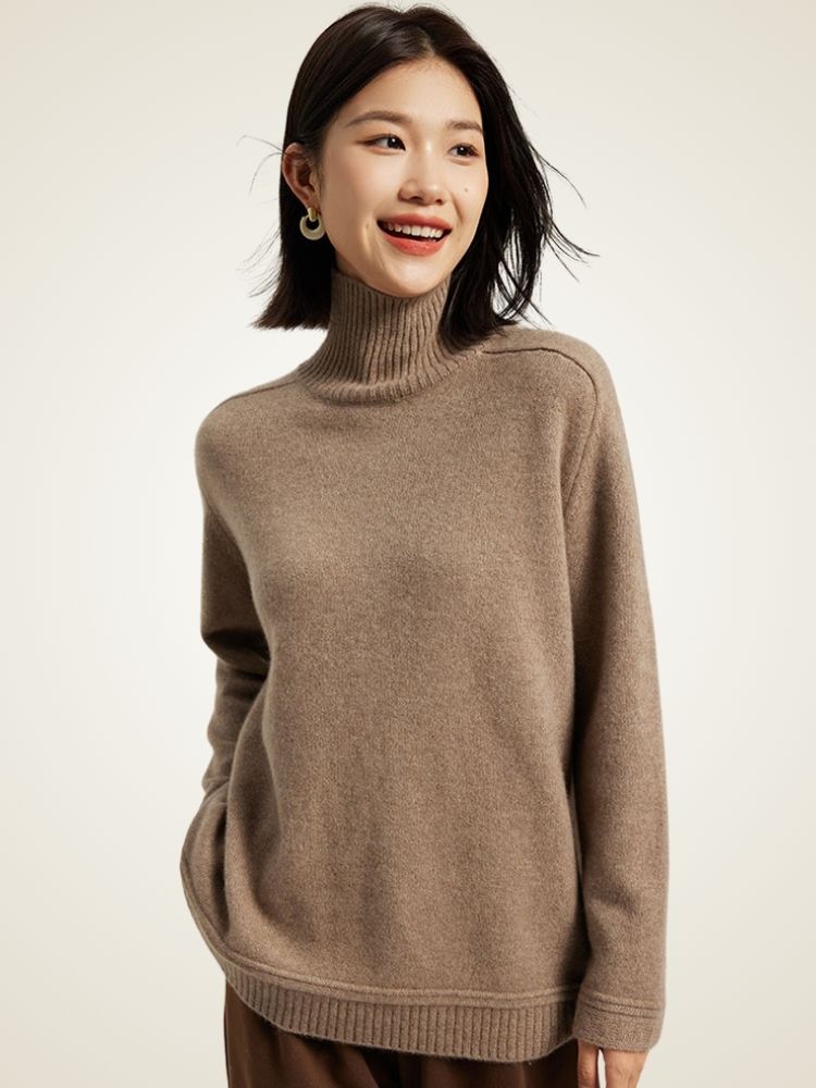 LanlyCashmere Women's Essential Cashmere Turtleneck Sweater