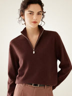 LanlyCashmere Women's Half-Zip Cashmere Sweater 