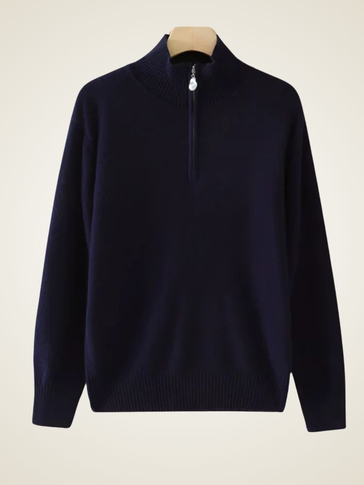 LanlyCashmere Women's Half-Zip Cashmere Sweater 