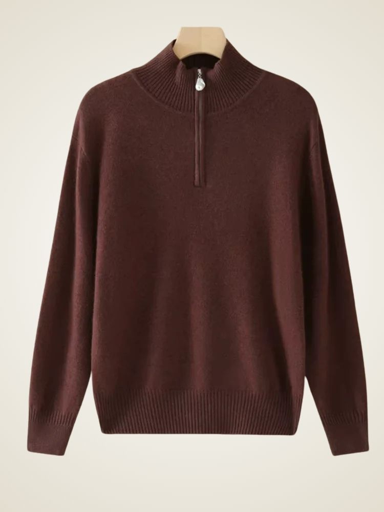 LanlyCashmere Women's Half-Zip Cashmere Sweater 
