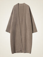 LanlyCashmere Women’s Long Cashmere Cardigan – Open Front Knit Coatigan