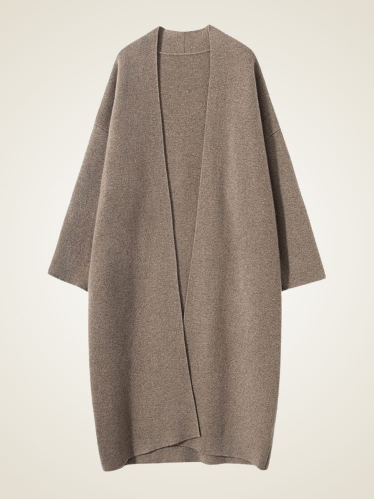 LanlyCashmere Women’s Long Cashmere Cardigan – Open Front Knit Coatigan
