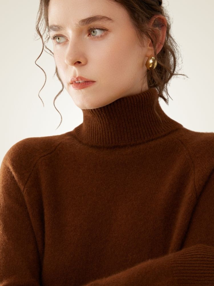 LanlyCashmere Women's Slim Fit Cashmere Turtleneck Sweater