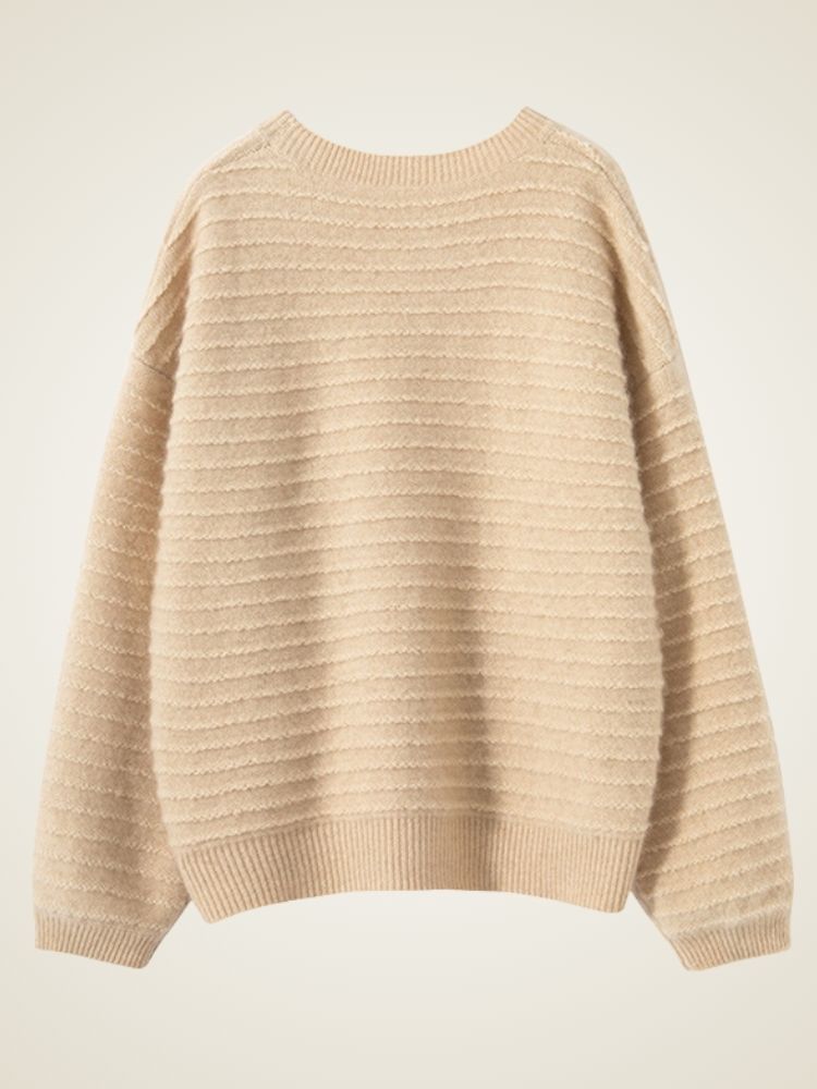 LanlyCashmere Women’s Striped Cashmere Jumper – Soft Lightweight Knit Sweater