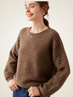 LanlyCashmere Women’s Striped Cashmere Jumper – Soft Lightweight Knit Sweater