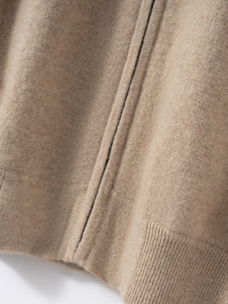 Lanly Cashmere Bomber Jacket - Premium Mongolia Cashmere Zip Cardigan