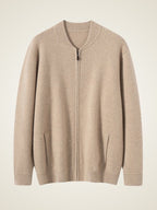Lanly Cashmere Bomber Jacket - Premium Mongolia Cashmere Zip Cardigan