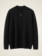 Lanly Cashmere Bomber Jacket - Premium Mongolia Cashmere Zip Cardigan