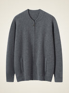 Lanly Cashmere Bomber Jacket - Premium Mongolia Cashmere Zip Cardigan