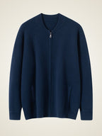 Lanly Cashmere Bomber Jacket - Premium Mongolia Cashmere Zip Cardigan
