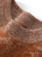 Lanly Cashmere Brushed Jacquard Sweater - Brown Mongolia Marble Knit
