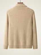 Lanly Cashmere Cable-Knit Shawl Cardigan - Thick Mongolia Cashmere Button Sweater