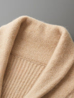 Lanly Cashmere Cable-Knit Shawl Cardigan - Thick Mongolia Cashmere Button Sweater
