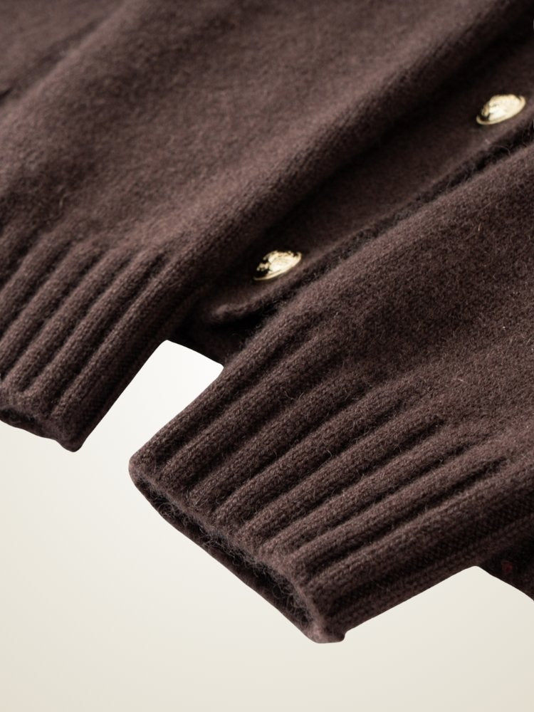 Lanly Cashmere Cable Knit Cardigan - Mongolia Crewneck Sweater