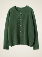 Lanly Cashmere Cable Knit Cardigan - Mongolia Crewneck Sweater