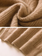 Lanly Cashmere Cable Knit Crewneck Sweater - Mongolia Cashmere Pullover