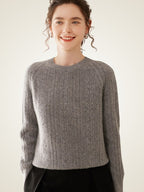Lanly Cashmere Cable Knit Crewneck Sweater - Mongolia Cashmere Pullover
