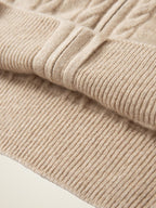 Lanly Cashmere Cable Knit Hoodie - Mongolia Zip-Up Cardigan