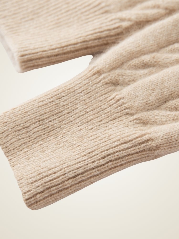 Lanly Cashmere Cable Knit Hoodie - Mongolia Zip-Up Cardigan