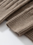 Lanly Cashmere Cable Sweater - Mongolia Quarter-Zip Pullover