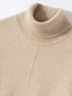 Lanly Cashmere Center-Seam Sweater - Mongolia Mock Turtleneck