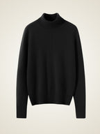 Lanly Cashmere Center-Seam Sweater - Mongolia Mock Turtleneck