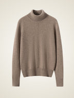 Lanly Cashmere Center-Seam Sweater - Mongolia Mock Turtleneck
