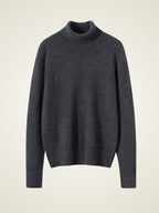 Lanly Cashmere Center-Seam Sweater - Mongolia Mock Turtleneck