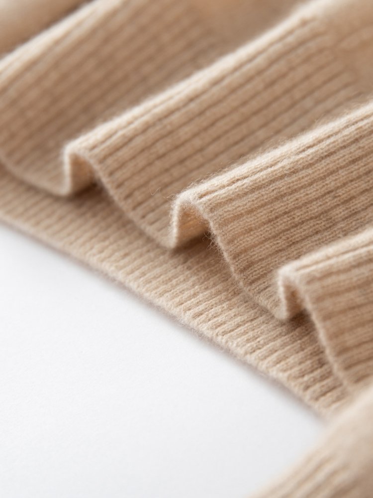 Lanly Cashmere Center-Seam Sweater - Mongolia Mock Turtleneck