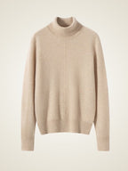 Lanly Cashmere Center-Seam Sweater - Mongolia Mock Turtleneck