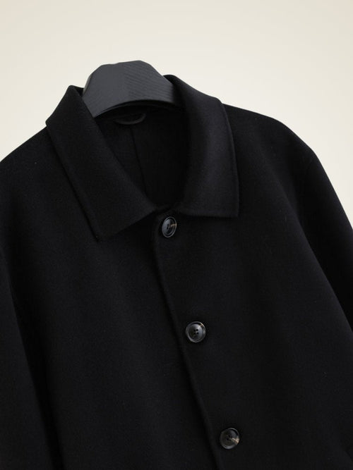 Lanly Cashmere Collared Short Jacket - Black 100% Pure Cashmere Blouson