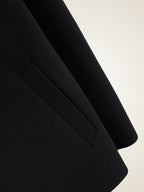 Lanly Cashmere Collared Short Jacket - Black 100% Pure Cashmere Blouson