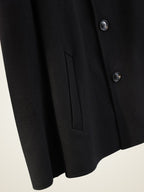 Lanly Cashmere Collared Short Jacket - Black 100% Pure Cashmere Blouson