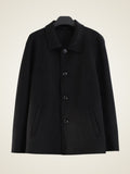 Lanly Cashmere Collared Short Jacket - Black 100% Pure Cashmere Blouson