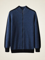 Lanly Cashmere Color-Block Zip Jacket - Contrast Trim Mongolia Cashmere Cardigan