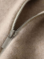 Lanly Cashmere Color-Block Zip Jacket - Contrast Trim Mongolia Cashmere Cardigan