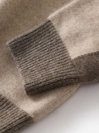 Lanly Cashmere Color-Block Zip Jacket - Contrast Trim Mongolia Cashmere Cardigan