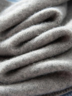 Lanly Cashmere Crewneck Cardigan - Grey Mongolia Layered Knit Sweater
