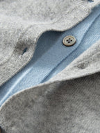 Lanly Cashmere Crewneck Cardigan - Grey Mongolia Layered Knit Sweater