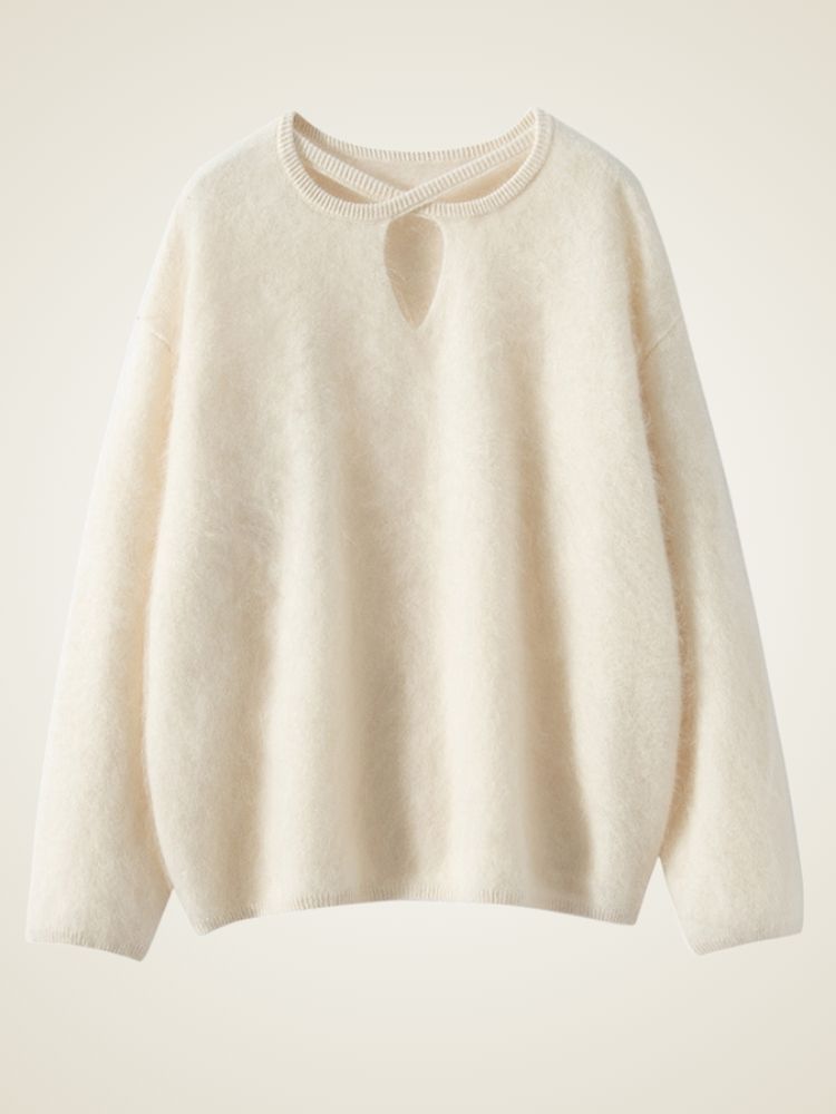 Lanly Cashmere Cutout Crisscross Sweater - Mongolia Brushed Knit