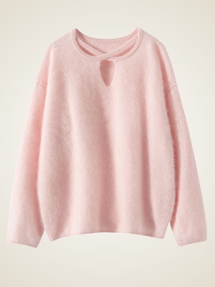 Lanly Cashmere Cutout Crisscross Sweater - Mongolia Brushed Knit