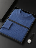 Lanly Cashmere Diamond-Stitch Crew - Premium Mongolia Cashmere