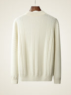 Lanly Cashmere Diamond-Stitch Crew - Premium Mongolia Cashmere