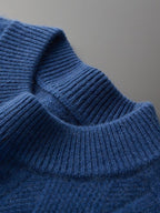 Lanly Cashmere Diamond-Stitch Crew - Premium Mongolia Cashmere