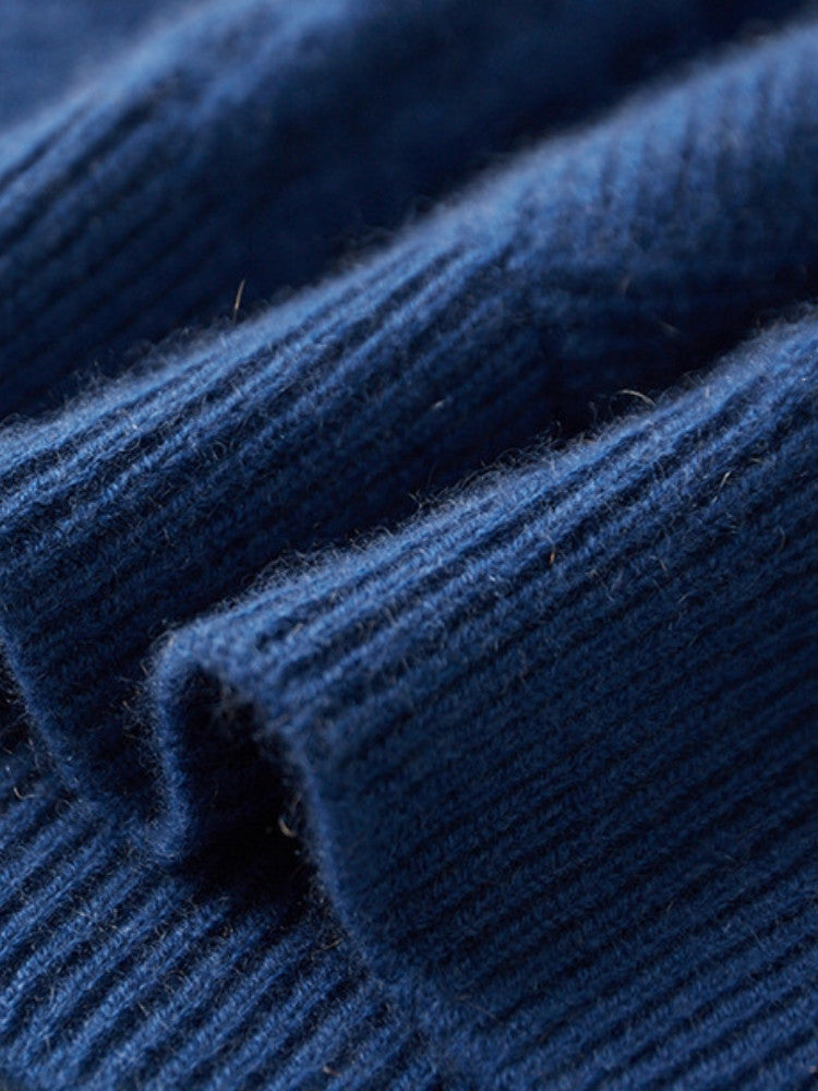 Lanly Cashmere Diamond-Stitch Crew - Premium Mongolia Cashmere