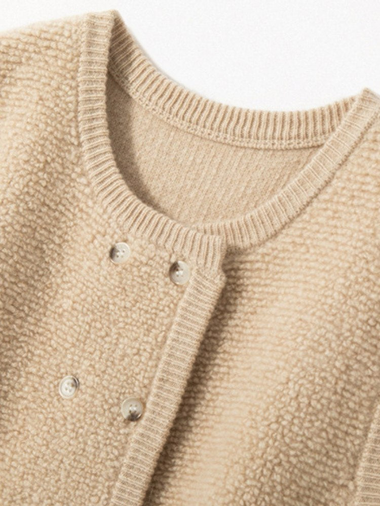 Lanly Cashmere Double-Breasted Vest - Grey Mongolia Cashmere Knit Waistcoat