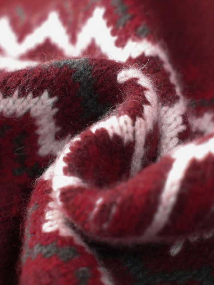Lanly Cashmere Fair Isle Gift Set - Festive Red Premium Mongolia Cashmere