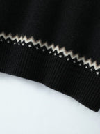 Lanly Cashmere Fair Isle Sweater - Black Mongolia Quarter-Zip Pullover